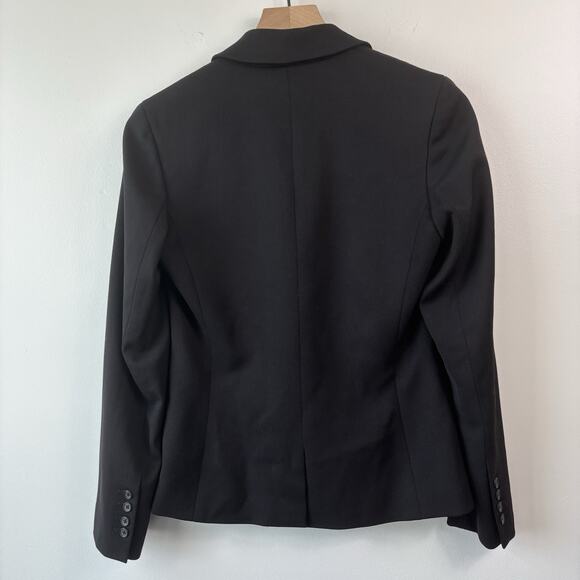 Karl Lagerfeld Womens Blazer 4 38 Black Wool Preppy Workwear Professional - Picture 8 of 8